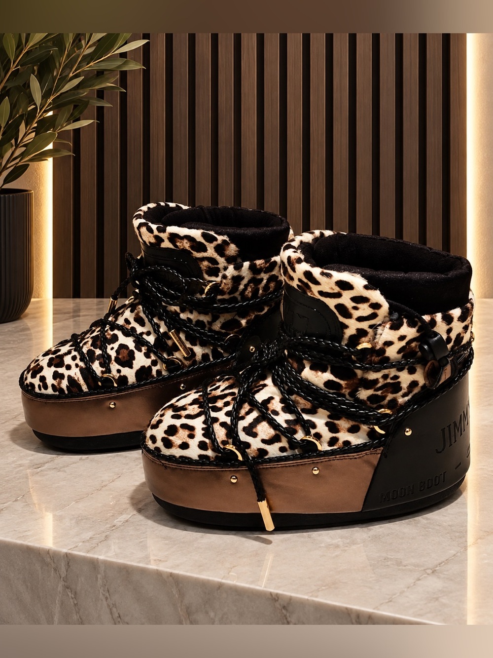 Jimmy Choo x Moon Boot Collaboration Authentic Real Fur & Waterproof Moon Boots